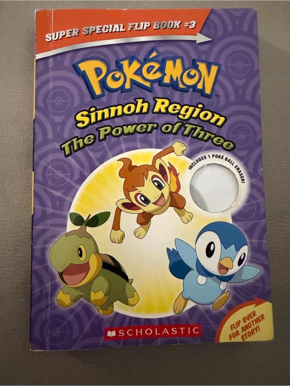 Scholastic Pokémon Sinnoh Region Flip Book - Purple with Yellow & Blue Art